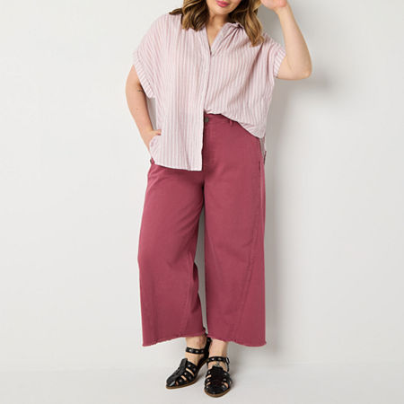 a.n.a - Plus Soft Drape Womens High Rise Wide Leg Jean