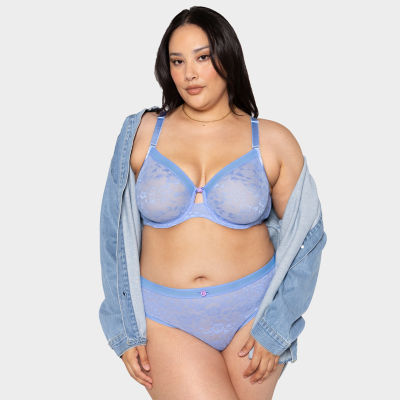 Curvy Couture No Show Lace High Cut Brief Panty - 1363