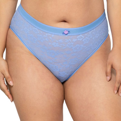 Curvy Couture No Show Lace High Cut Brief Panty - 1363