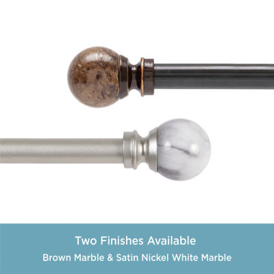 Kenney Jillian Petite Marble Ball 1/2 IN Adjustable Curtain Rod