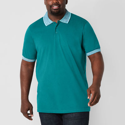 Shaquille O'Neal XLG Slub Collar Big and Tall Mens Regular Fit Short Sleeve Polo Shirt