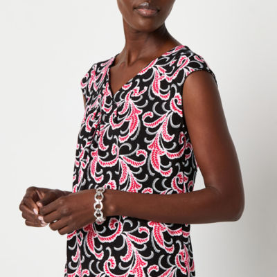 Liz Claiborne Womens V Neck Sleeveless Blouse