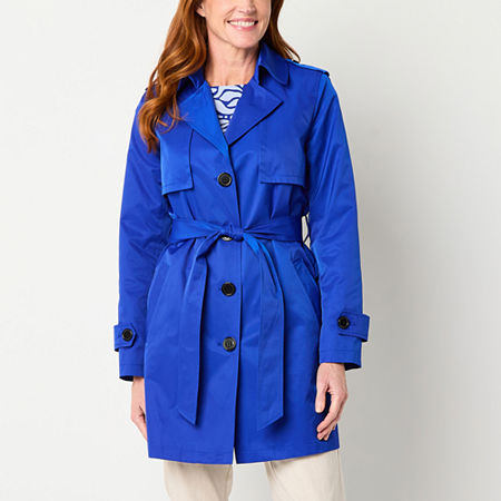 Liz Claiborne Lightweight Belted Womens Trench Coat, Xx-large, Blue