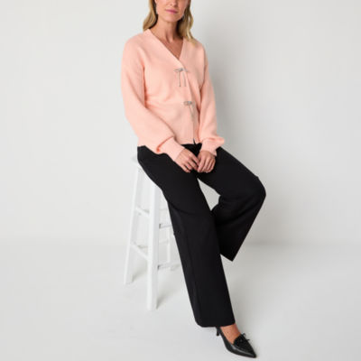 Liz Claiborne Womens V Neck Long Sleeve Cardigan