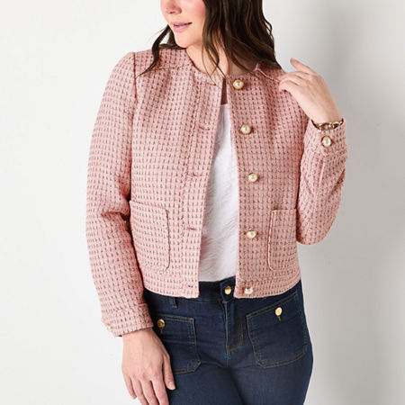 Liz Claiborne Womens Regular Fit Blazer, 4, Pink