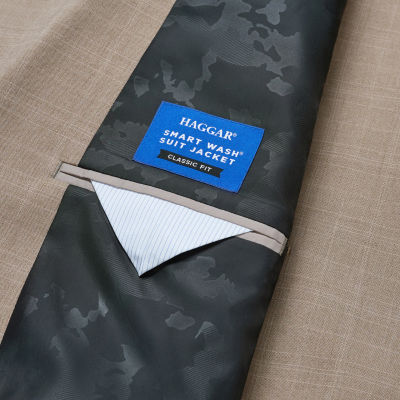 Haggar Smart Wash Mens Classic Fit Plaid Suit Jacket