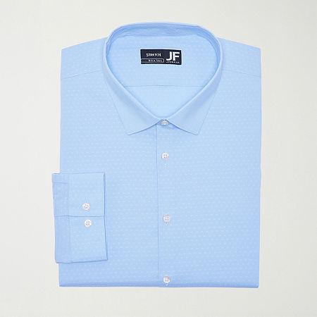 J. Ferrar Big And Tall Ultra Comfort Mens Regular Fit Stretch Fabric Wrinkle Free Long Sleeve Dress Shirt, 16-16.5 38-39, Blue