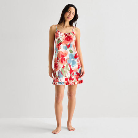 Ambrielle Womens Crew Neck Chemise In Orange