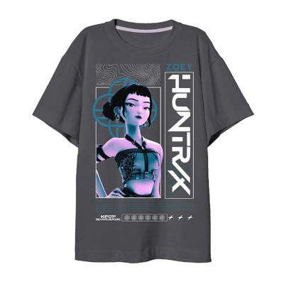 Zoey Big Kid Girls Crew Neck Short Sleeve Oversized KPop Demon