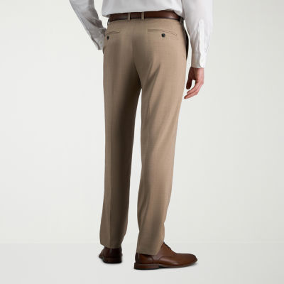 Haggar Smart Wash Mens Stretch Fabric Classic Fit Plaid Flat Front Suit Pant