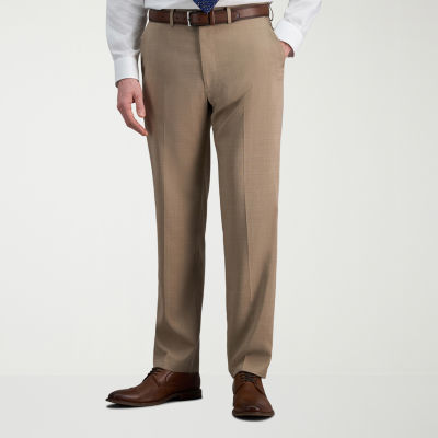 Haggar Smart Wash Mens Stretch Fabric Classic Fit Plaid Flat Front Suit Pant