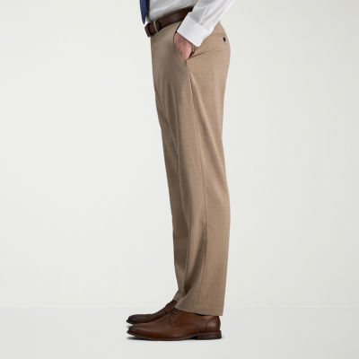 Haggar Smart Wash Mens Stretch Fabric Classic Fit Plaid Flat Front Suit Pant