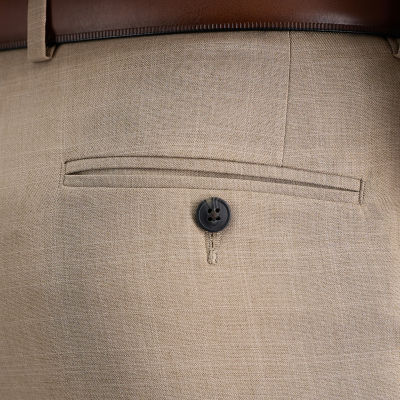 Haggar Smart Wash Mens Plaid Stretch Fabric Classic Fit Flat Front Suit Pant