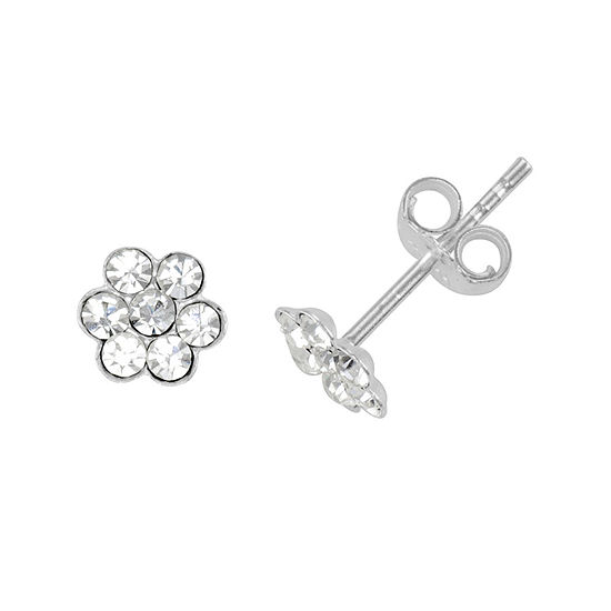 Itsy Bitsy Sterling Silver 4mm Flower Stud Earrings