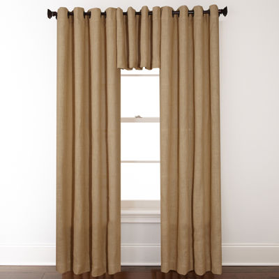 Stratford Park Woven Burlap Grommet-Top Valance