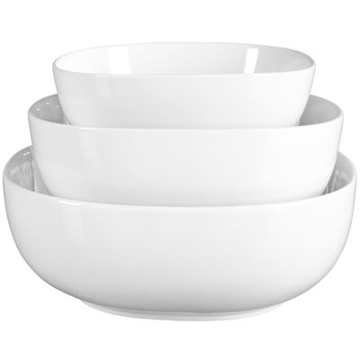 Denmark® 3-pc. Soft Square Porcelain Serving Bowl Set, Color: White - JCPenney