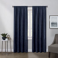Regal Home Chenille Light-Filtering Rod Pocket Single Curtain Panel, One Size , Blue