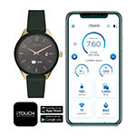 iTouch Connected for Women: Gold Case with Olive Leather Strap Hybrid Smartwatch (38mm) 13914G-51-D22