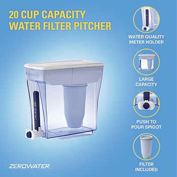 ZeroWater 20 Cup Ready Pour Water Filter Pitcher ZD-20RP-N, Color: Blue -  JCPenney
