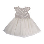 Lilt Toddler Girls Short Sleeve Puffed Sleeve Fit + Flare Dress