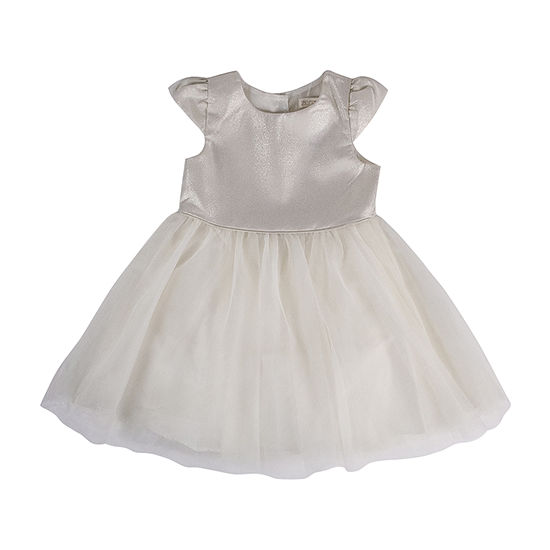 Lilt Toddler Girls Short Sleeve Puffed Sleeve Fit + Flare Dress