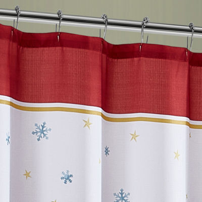 Elrene Home Fashions Santa's Snowy Sleighride Shower Curtain