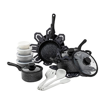 Brooklyn Steel Milky Way 24-pc. Aluminum Non-Stick Cookware Set, Color:  Black - JCPenney