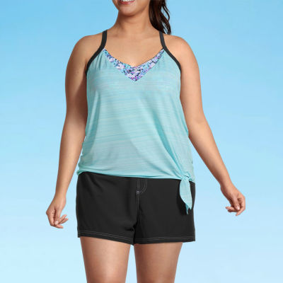Zeroxposur Plus Tankini Swimsuit Top and Bottoms, Color Liquorice JCPenney