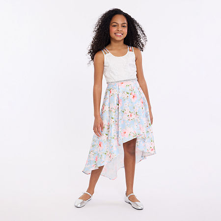Bonnie Jean Big Girls Sleeveless Fit + Flare Dress, 10, Blue