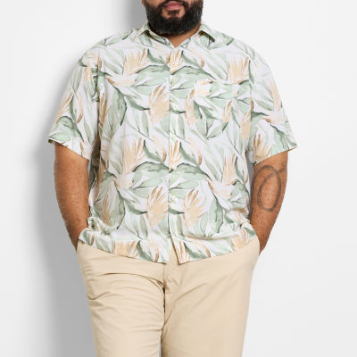 Van Heusen Weekend Mens Short Sleeve Moisture Wicking Quick Dry Big and Tall Camp Shirt