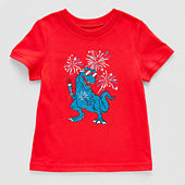 Okie Dokie Toddler & Little Boys Crew Neck Long Sleeve Graphic T-Shirt