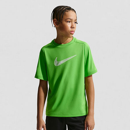 Nike Club Big Kid Unisex Crew Neck Short Sleeve Regular Fit Graphic T-Shirt, Small, Green