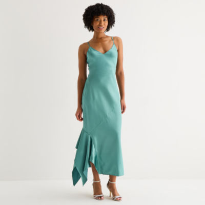 Emerald Sundae Womens Juniors Sleeveless Midi Slip Dress