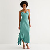 green emerald velvet dress Strapless Alyssia Maxi Dress main image 1