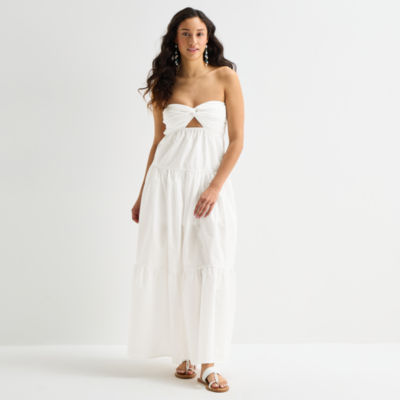Forever 21 Womens Juniors Straight Neck Sleeveless Maxi Dress