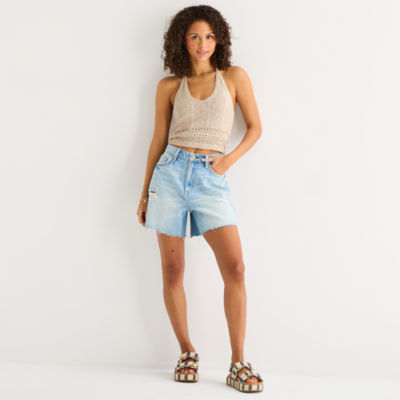 Arizona Womens 5" Mid Rise Juniors Denim Short