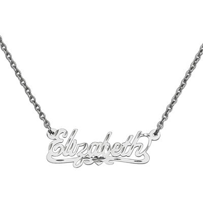 Personalized 12x35mm Diamond Cut Scroll Name Necklace - JCPenney