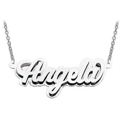 Personalized 16x42mm Polished 3D Name Necklace