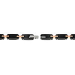 Mens Black Stainless Steel Chain Link Bracelet