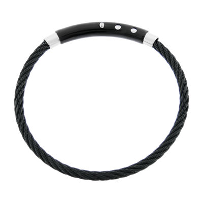 Mens Black IP Stainless Steel Chain Bracelet