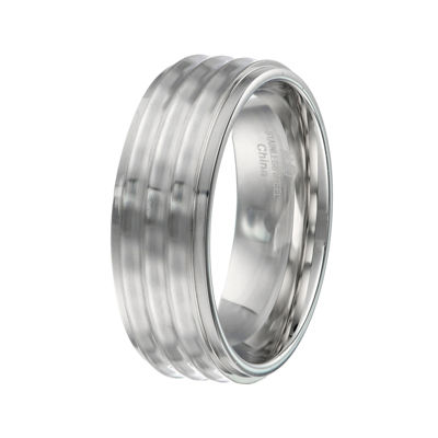 Mens Stainless Steel Textured Band