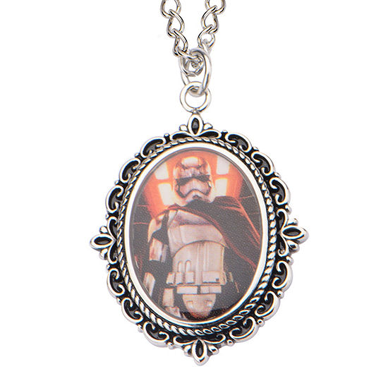 Star Wars® Stainless Steel Captain Phasma Cameo Pendant Necklace