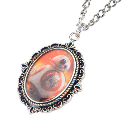 Star Wars® Stainless Steel BB-8 Cameo Pendant Necklace