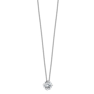 Womens / CT. T.W. White Moissanite 14K Gold Round Pendant Necklace