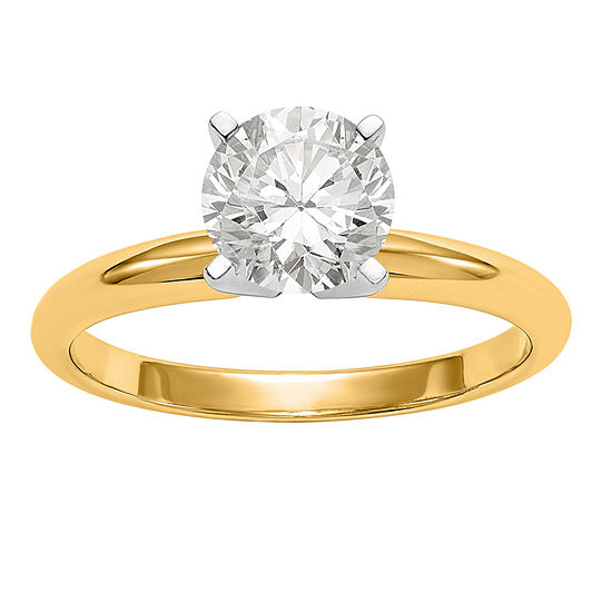 Womens 3/4 CT. T.W. White Moissanite 14K Gold Round Solitaire Engagement Ring
