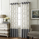 JCPenney Home Westfield Embroidered Light-Filtering Grommet Top Single Curtain Panel