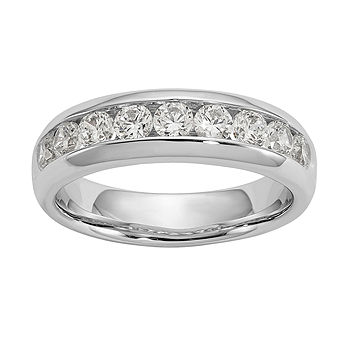 Womens 1 CT. T.W. Mined White Diamond 14K White Gold Wedding Ring Guard -  JCPenney