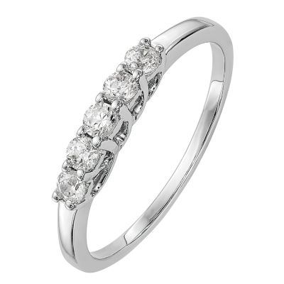 1/4 CT. T.W. Natural White Diamond 14K Gold 5-Stone Anniversary Band