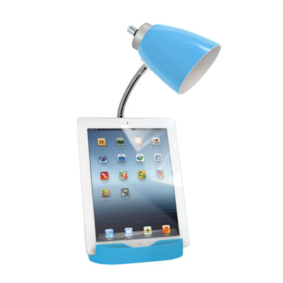 Limelights Gooseneck Organizer Desk Lamp with iPad Tablet Stand Book Holder and Charging Outlet