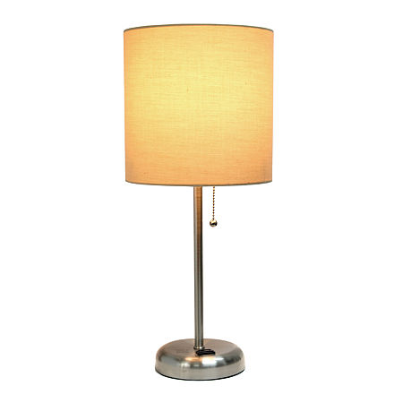 LimeLights Stick Lamp With Charging Outlet Table Lamp, One Size, Beige